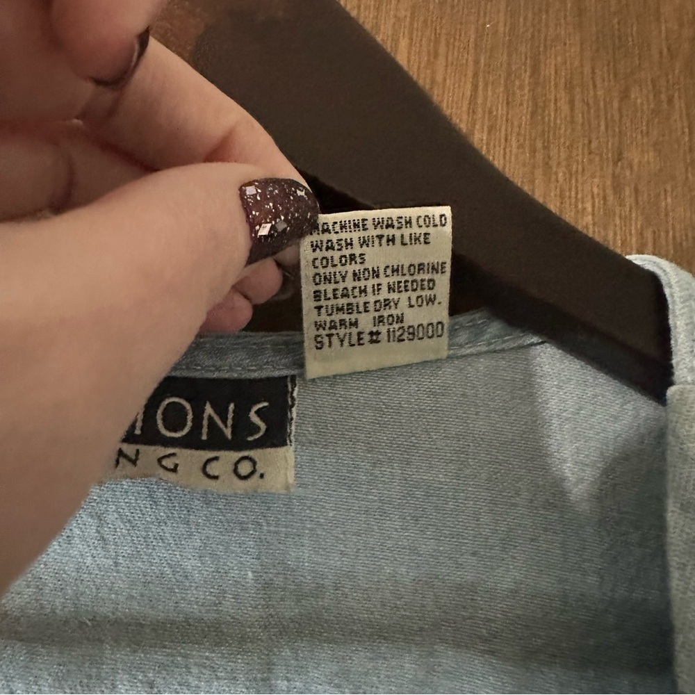 Notations Clothing Co. Sky Blue Floral Embroidered Maxi Button Up Dress Sz L - Picture 12 of 12